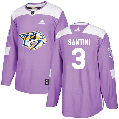 Adidas Predators #3 Steven Santini Purple Authentic Fights Cancer Stitched Youth NHL Jersey
